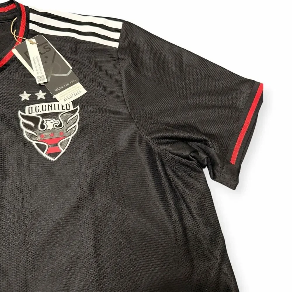 Adidas DC United 2022-23 Authentic Home Jersey Black H47822 Mens size XL New (b)